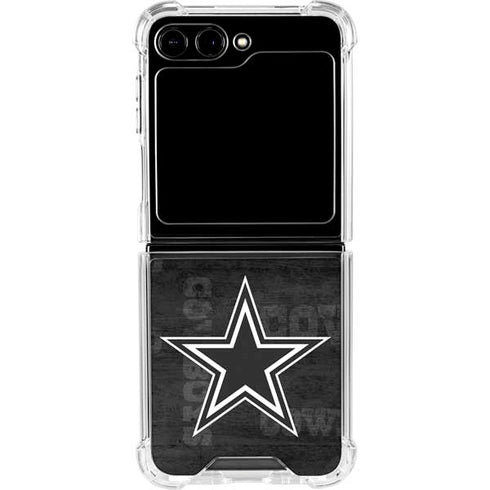 NFL Dallas Cowboys Black & White Galaxy Z Flip6 Clear Case